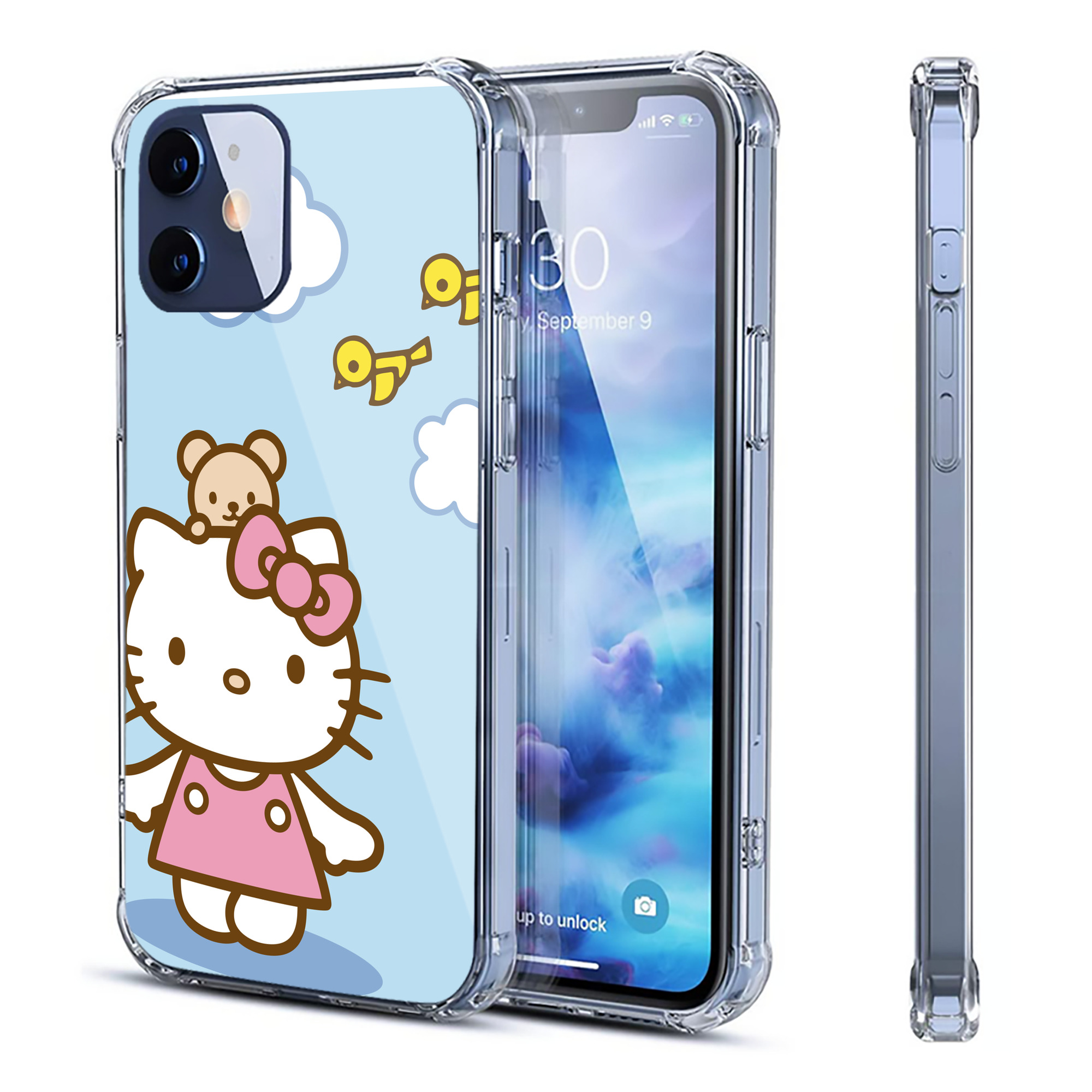 （画像用） Hello Kitty ハローキティ 【iPhone 12シリーズ対応】透明スマホケース（クリアソフトケース）